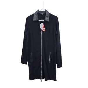 Yest Women's Amarissa Long Sleeves Zip Up Cardigan Dress Black- 8